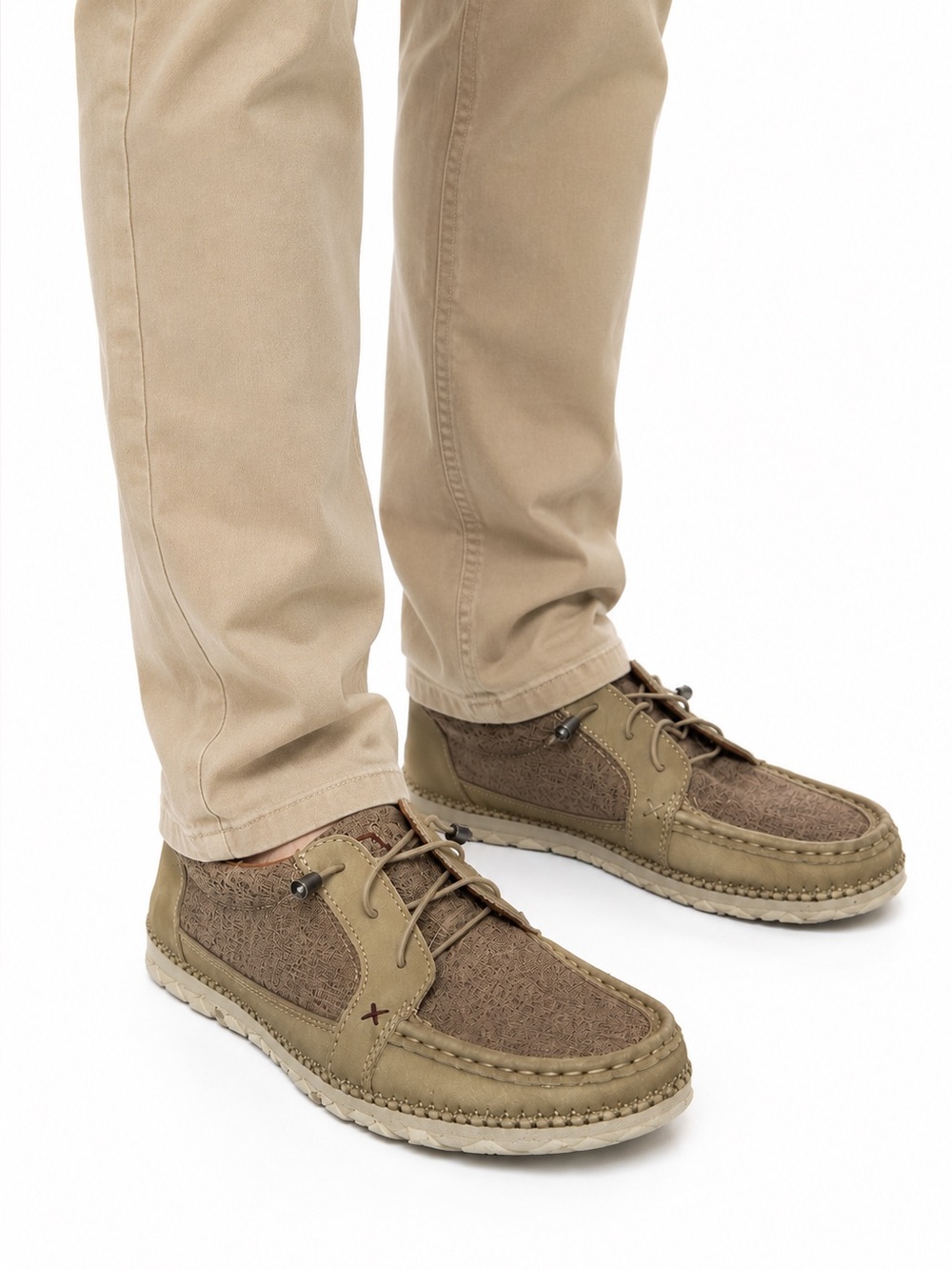 Size 9 Twisted X Men’s Driving Moc Casual Boat Shoes Beige Brown Comfort Loafers